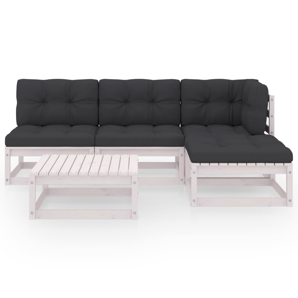 

vidaXL 5-delige Loungeset met kussens massief grenenhout