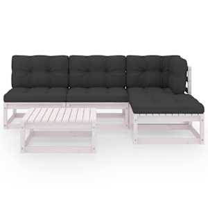 5dílná zahradní sedací souprava s poduškami masivní borovice - obrázek 3
