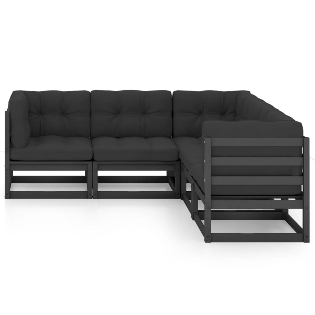 

vidaXL 5-delige Loungeset met kussens massief grenenhout