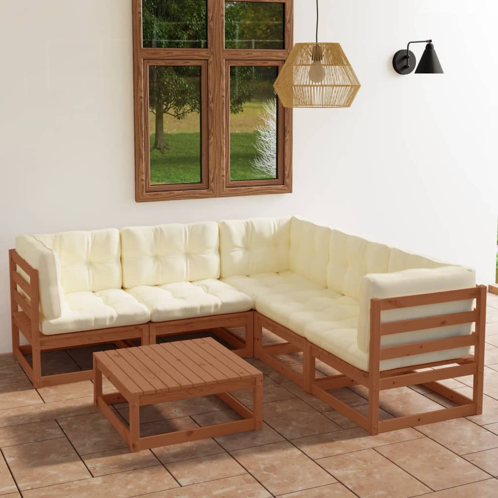 vidaXL 6-tlg. Garten-Lounge-Set mit Kissen Kiefer Massivholz