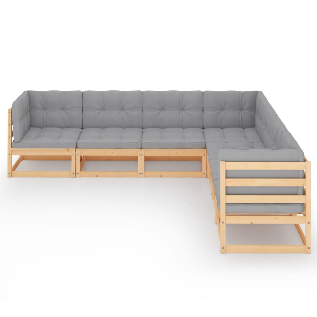 vidaXL 7-delige Loungeset met kussens massief grenenhout afbeelding