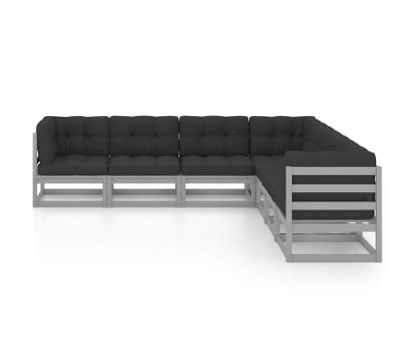 vidaXL Sodo komplektas su pagalvėlėmis, 7 dalių, pu&scaron;ies masyvas