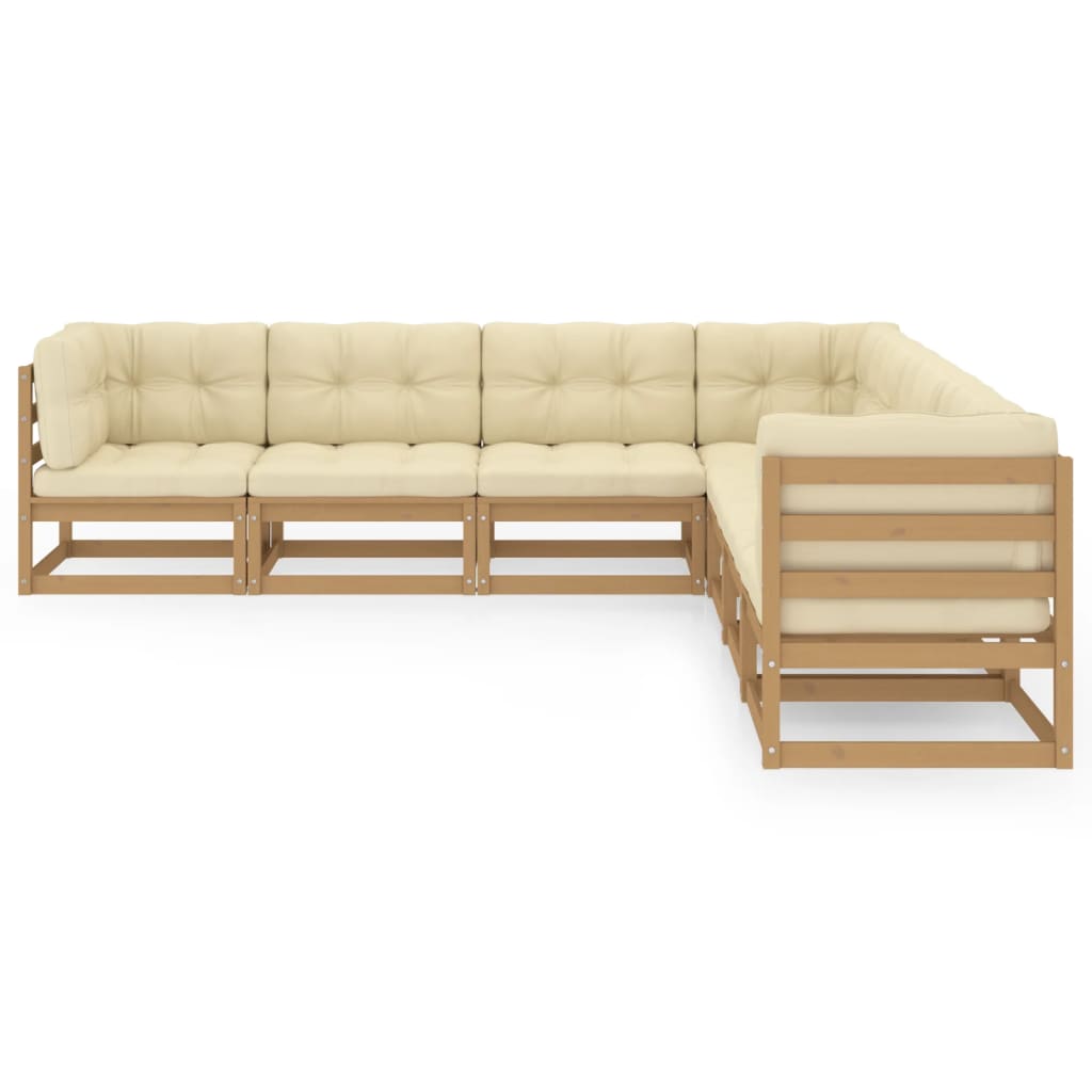 

vidaXL 7-delige Loungeset met kussens massief grenenhout