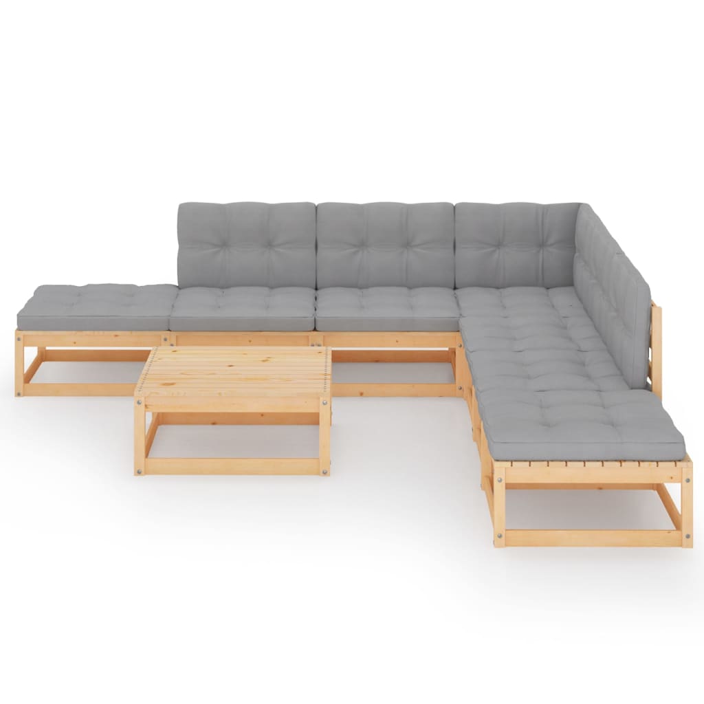 

vidaXL 8-delige Loungeset met kussens massief grenenhout