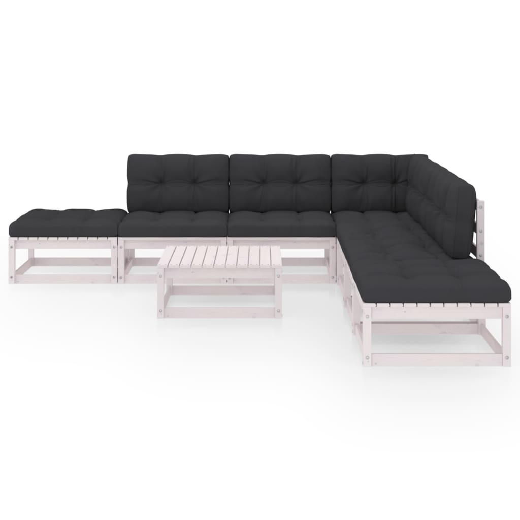 

vidaXL 8-delige Loungeset met kussens massief grenenhout