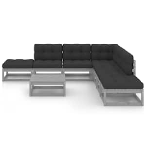 vidaXL Sodo komplektas su pagalvėlėmis, 8 dalių, pu&scaron;ies masyvas