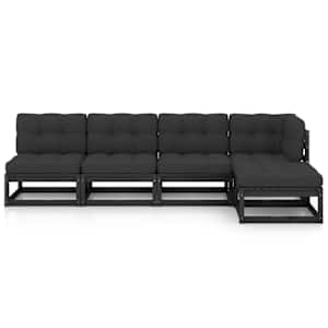 vidaXL Set mobilier grădină cu perne, 5 piese, lemn masiv pin