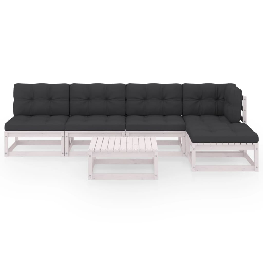 

vidaXL 6-delige Loungeset met kussens massief grenenhout