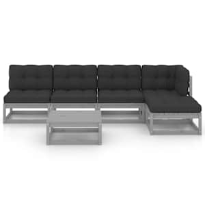 vidaXL Sodo komplektas su pagalvėlėmis, 6 dalių, pu&scaron;ies masyvas