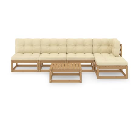 vidaXL Sodo komplektas su pagalvėlėmis, 6 dalių, pu&scaron;ies masyvas