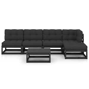 vidaXL Salon de jardin 6 pcs avec coussins Bois de pin massif