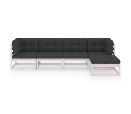 vidaXL 5-tlg. Garten-Lounge-Set mit Kissen Kiefer Massivholz