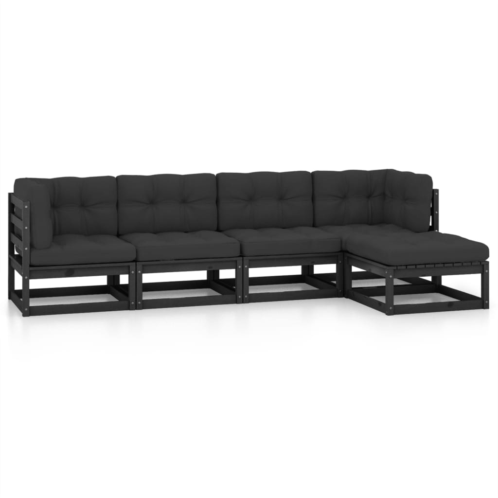 Thumbnail - vidaXL 5-tlg. Garten-Lounge-Set mit Kissen Massivholz Kiefer