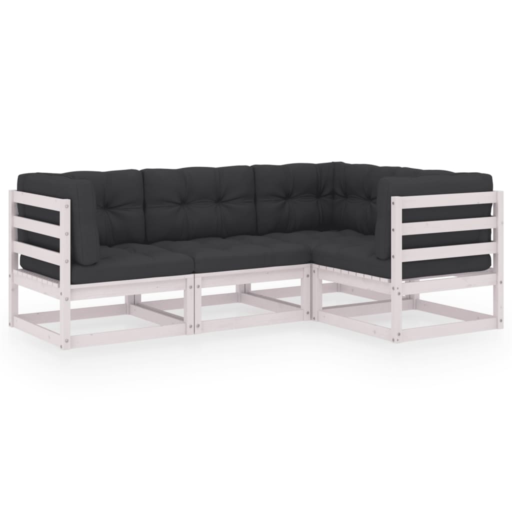 Thumbnail - vidaXL 4-tlg. Garten-Lounge-Set mit Kissen Kiefer Massivholz