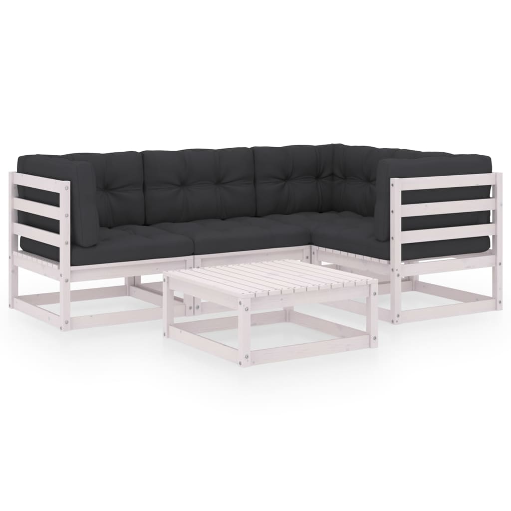 Thumbnail - vidaXL 5-tlg. Garten-Lounge-Set mit Kissen Kiefer Massivholz