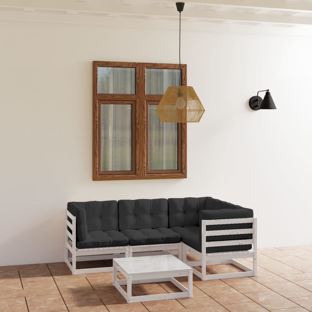 vidaXL 5-tlg. Garten-Lounge-Set mit Kissen Kiefer Massivholz