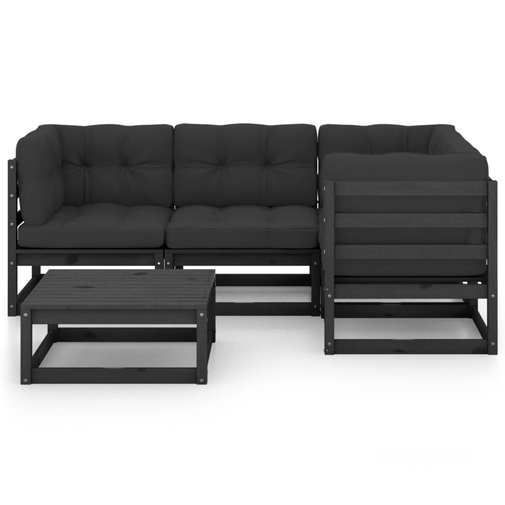 

vidaXL 5-delige Loungeset met kussens massief grenenhout