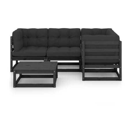 vidaXL 5-tlg. Garten-Lounge-Set mit Kissen Massivholz Kiefer