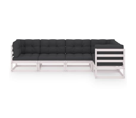 vidaXL 5-tlg. Garten-Lounge-Set mit Kissen Kiefer Massivholz
