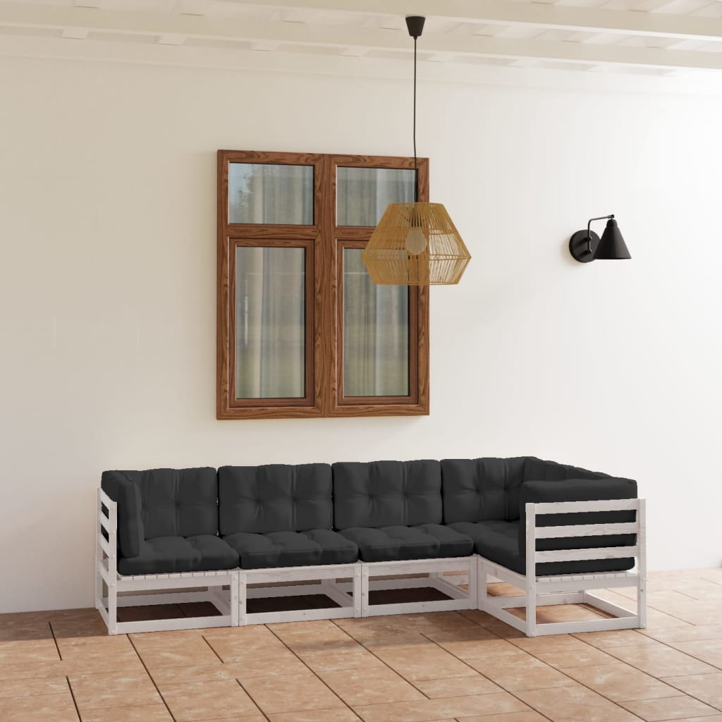 vidaXL 5-tlg. Garten-Lounge-Set mit Kissen Kiefer Massivholz