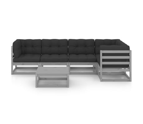 vidaXL 6-tlg. Garten-Lounge-Set mit Kissen Kiefer Massivholz