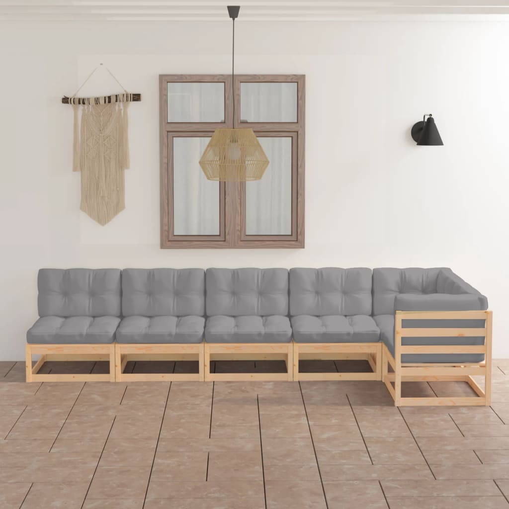 vidaXL 6-tlg. Garten-Lounge-Set mit Kissen Kiefer Massivholz