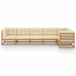 vidaXL Sodo komplektas su pagalvėlėmis, 6 dalių, pu&scaron;ies masyvas