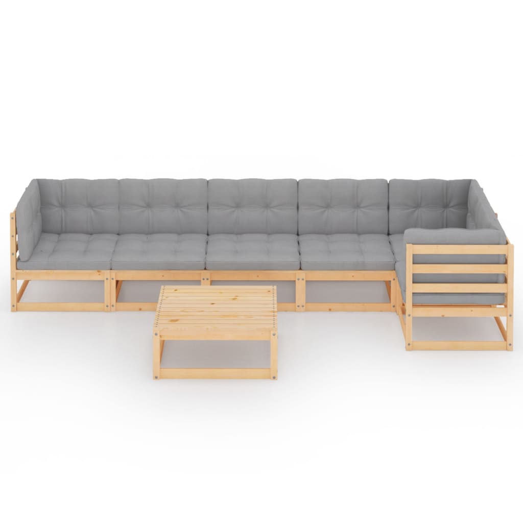 

vidaXL 7-delige Loungeset met kussens massief grenenhout