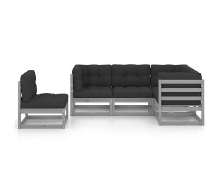 vidaXL 5-tlg. Garten-Lounge-Set mit Kissen Kiefer Massivholz