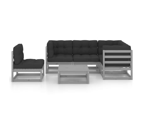 vidaXL 6-tlg. Garten-Lounge-Set mit Kissen Kiefer Massivholz