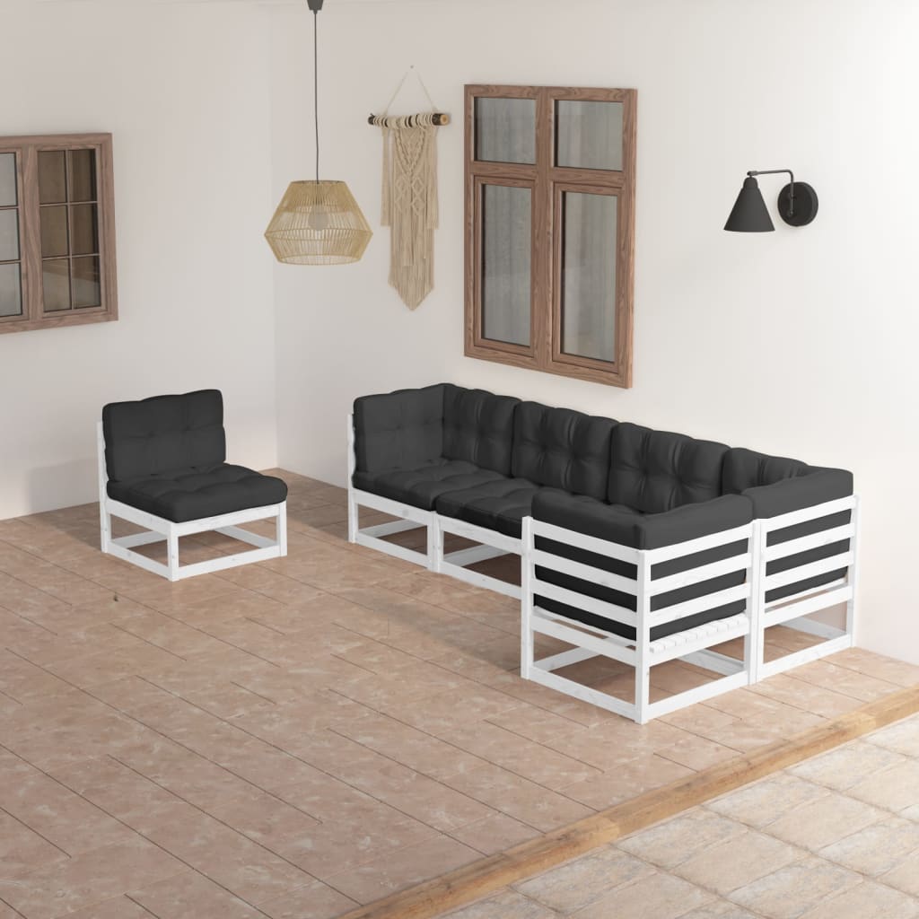 vidaXL 6-tlg. Garten-Lounge-Set mit Kissen Kiefer Massivholz