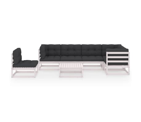 vidaXL 7-tlg. Garten-Lounge-Set mit Kissen Massivholz Kiefer