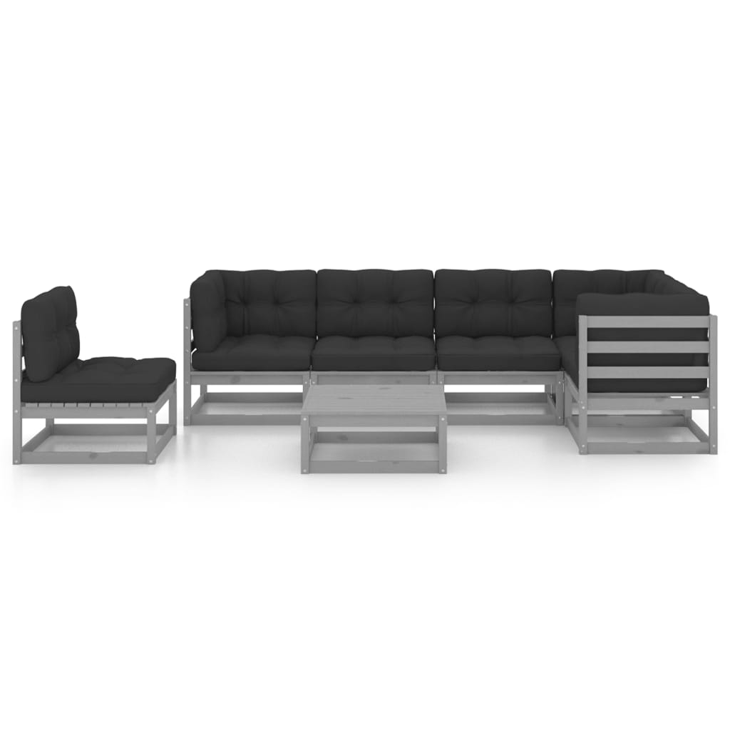

vidaXL 7-delige Loungeset met kussens massief grenenhout