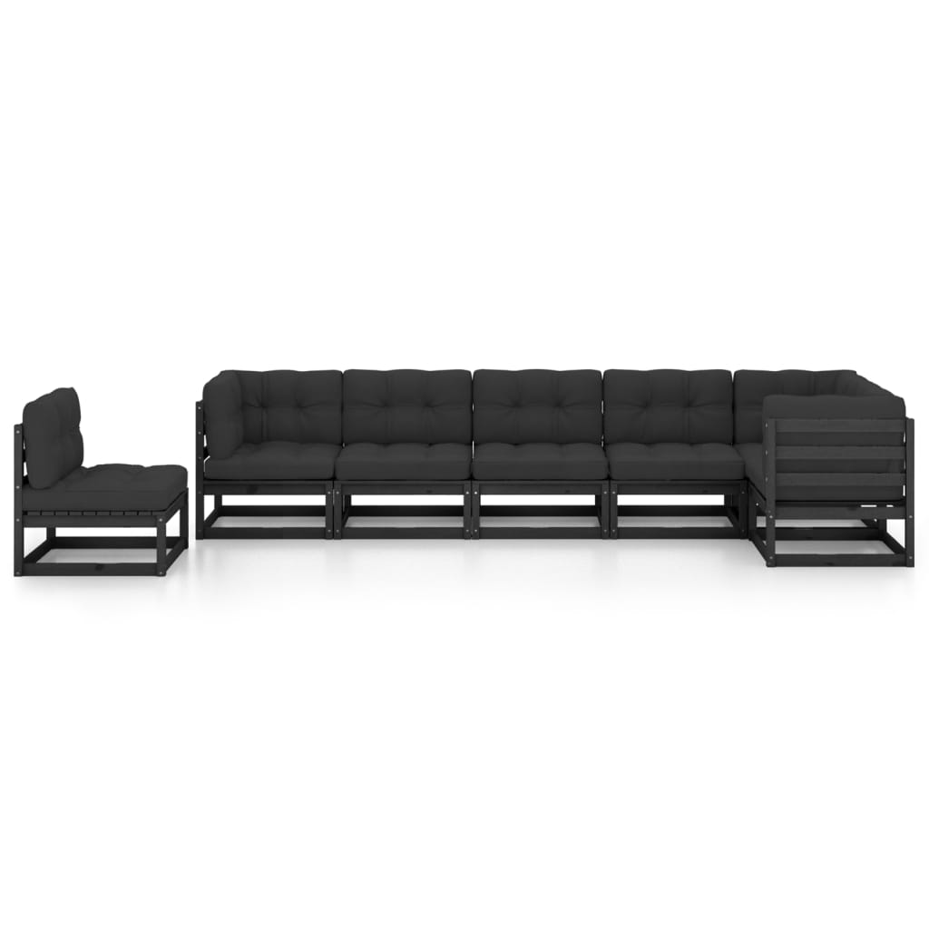 

vidaXL 7-delige Loungeset met kussens massief grenenhout