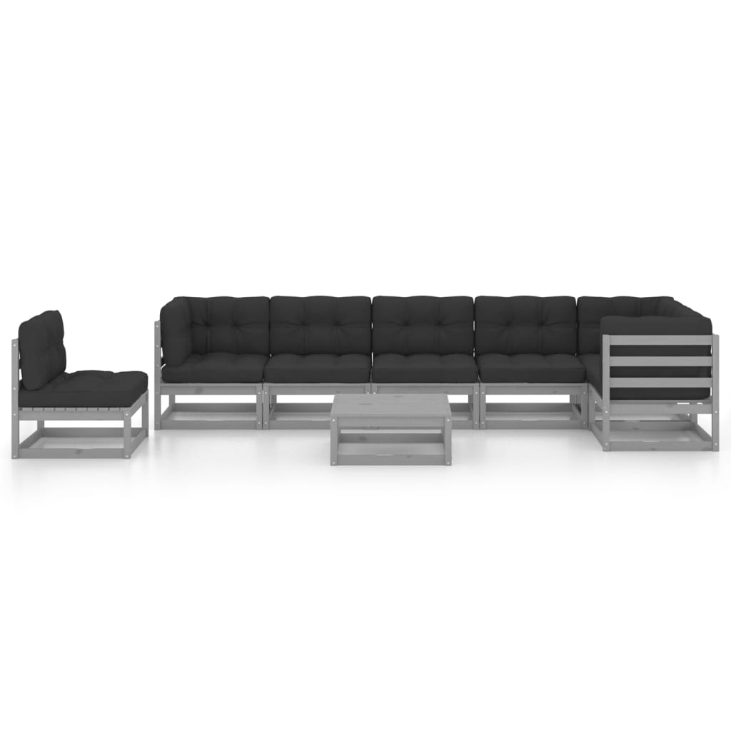 

vidaXL 8-delige Loungeset met kussens massief grenenhout