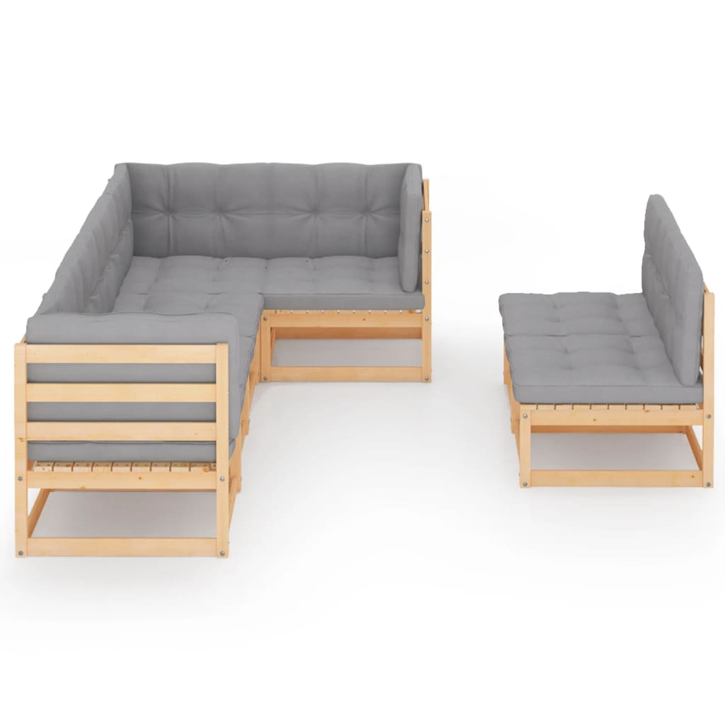 

vidaXL 7-delige Loungeset met kussens massief grenenhout