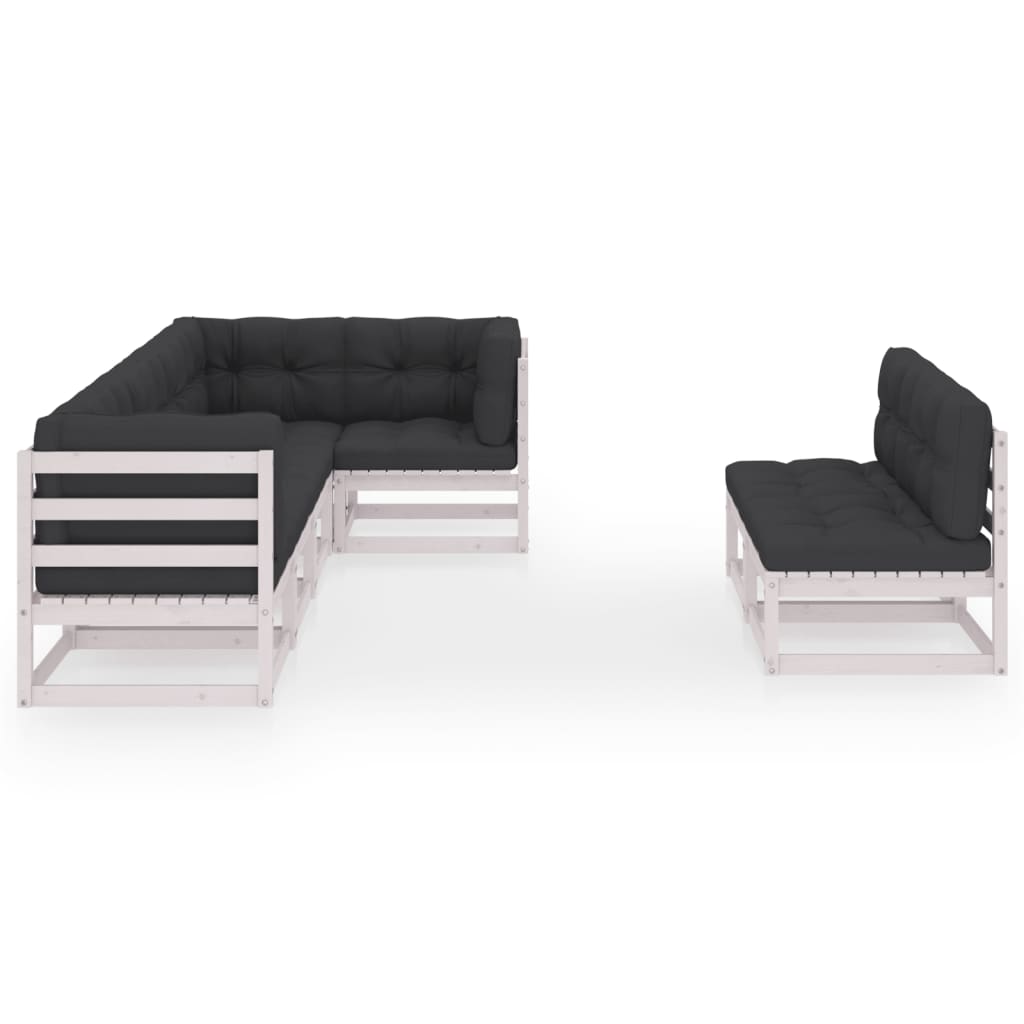 

vidaXL 7-delige Loungeset met kussens massief grenenhout