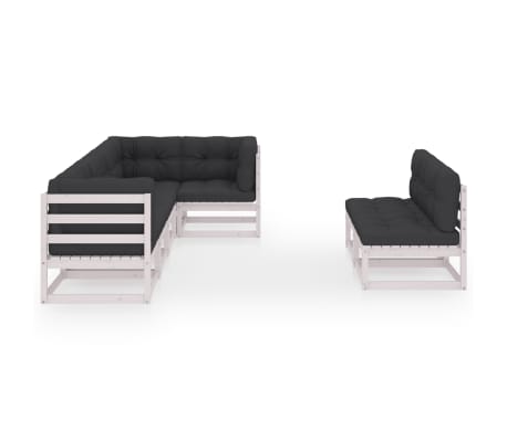 vidaXL 7 Piece Garden Lounge Set with Cushions Solid Pinewood