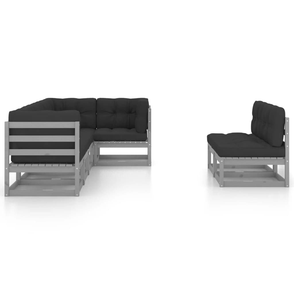 Thumbnail - vidaXL 7-tlg. Garten-Lounge-Set mit Kissen Massivholz Kiefer