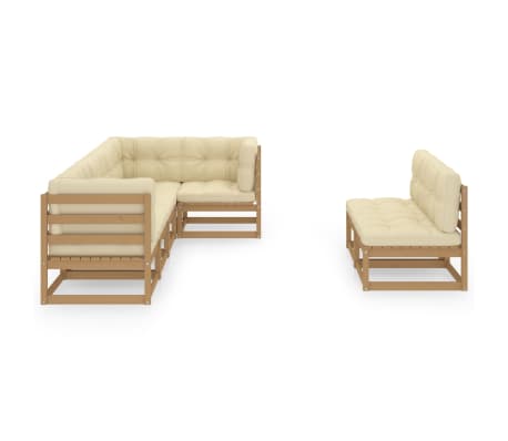 vidaXL Garden Lounge Set Honey brown Solid pinewood Medium Modular