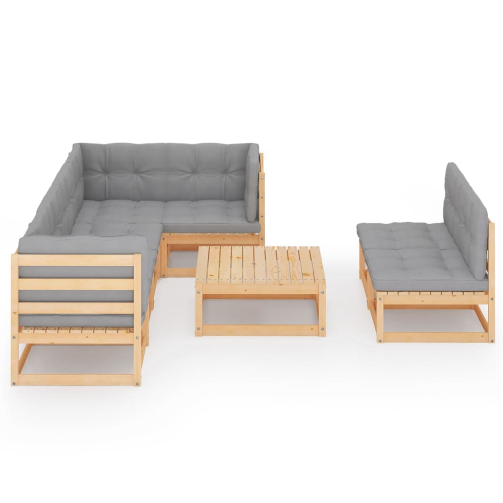 

vidaXL 8-delige Loungeset met kussens massief grenenhout