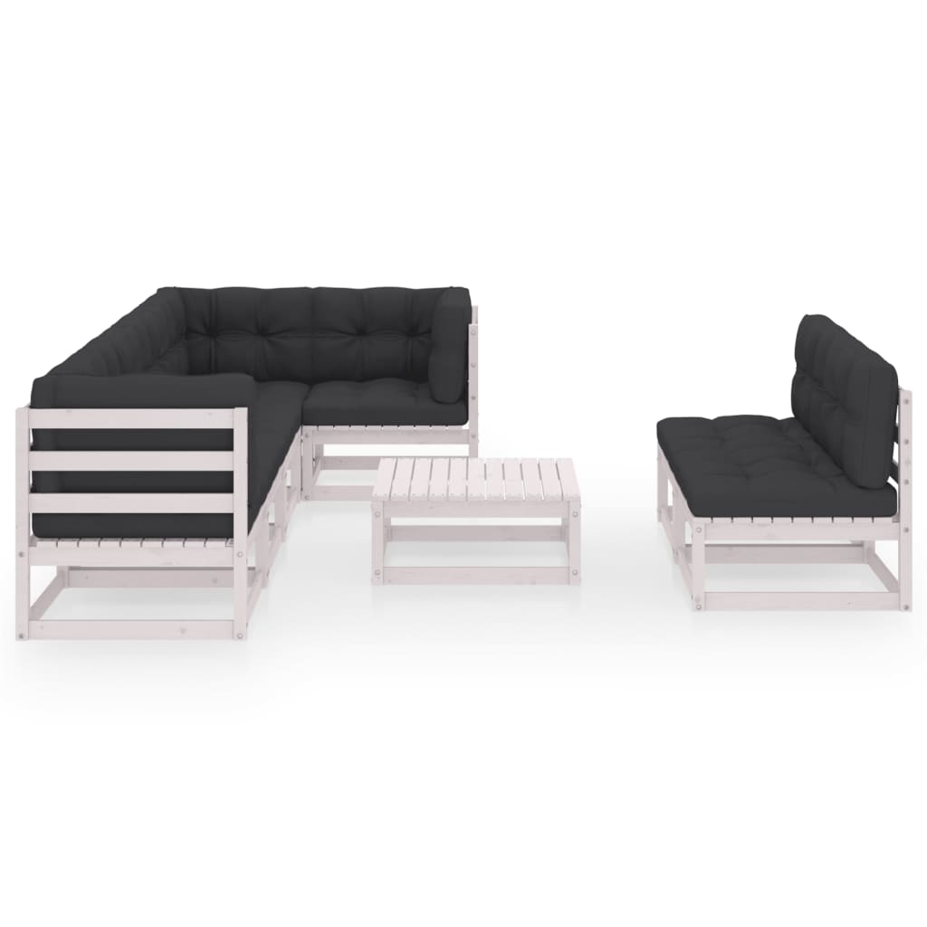 

vidaXL 8-delige Loungeset met kussens massief grenenhout
