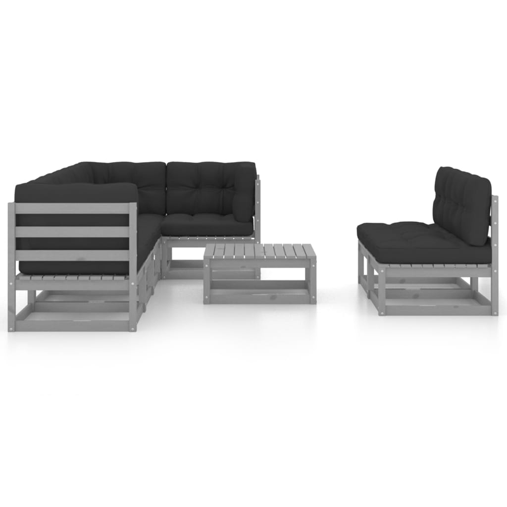 

vidaXL 8-delige Loungeset met kussens massief grenenhout