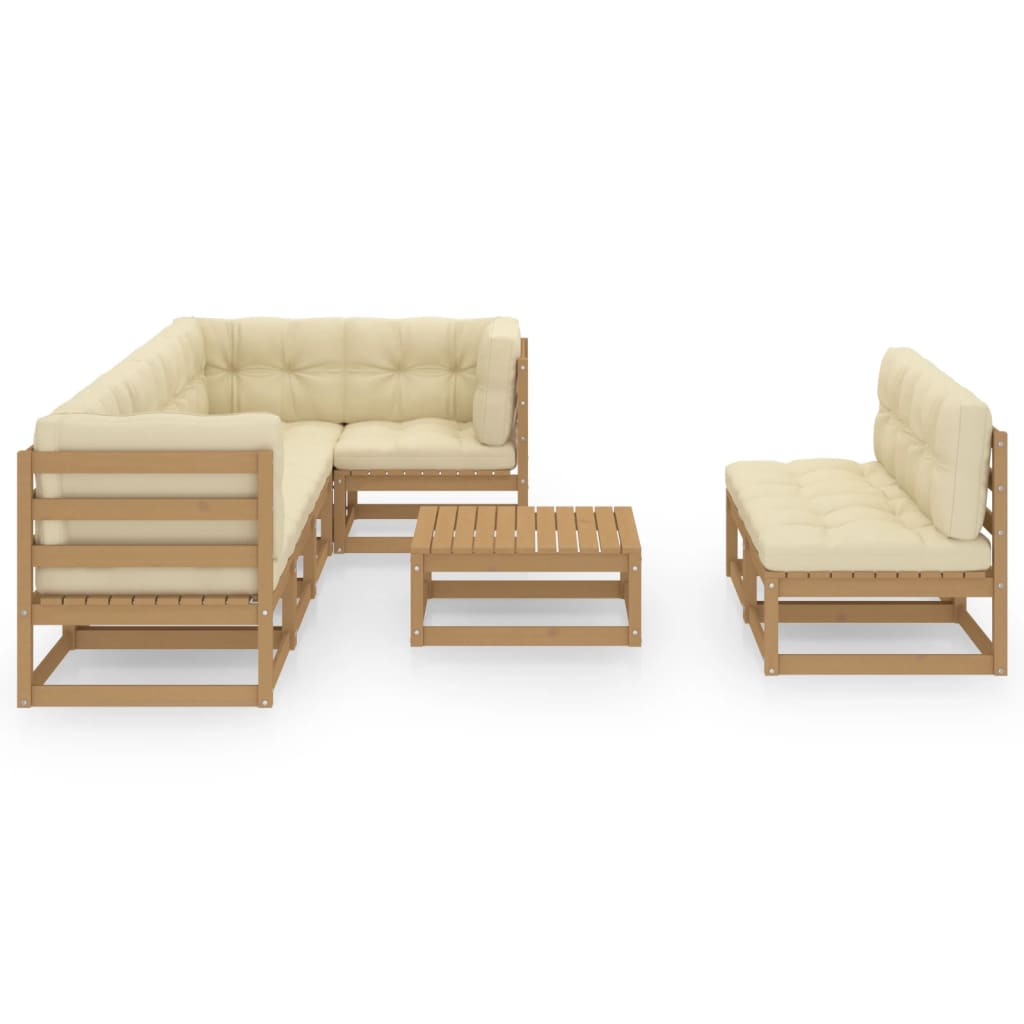 

vidaXL 8-delige Loungeset met kussens massief grenenhout