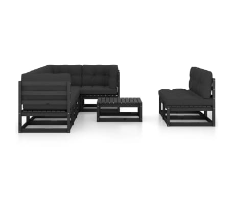 vidaXL Set mobilier de grădină cu perne, 8 piese, lemn masiv de pin