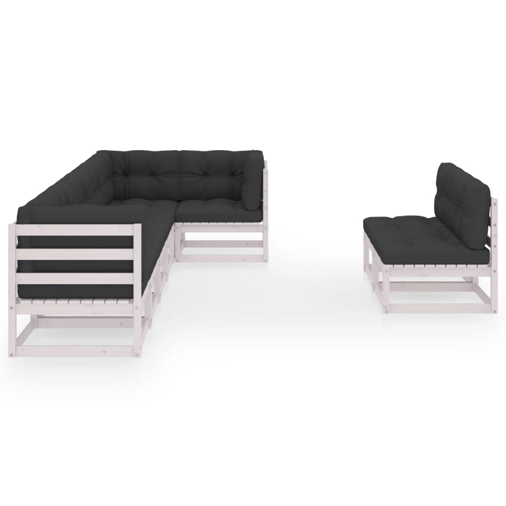 vidaXL 8-delige Loungeset met kussens massief grenenhout afbeelding