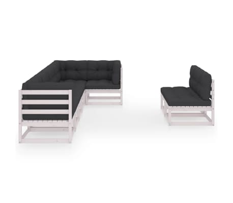 vidaXL Sodo komplektas su pagalvėlėmis, 8 dalių, pu&scaron;ies masyvas