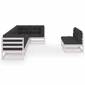 vidaXL Sodo komplektas su pagalvėlėmis, 8 dalių, pu&scaron;ies masyvas