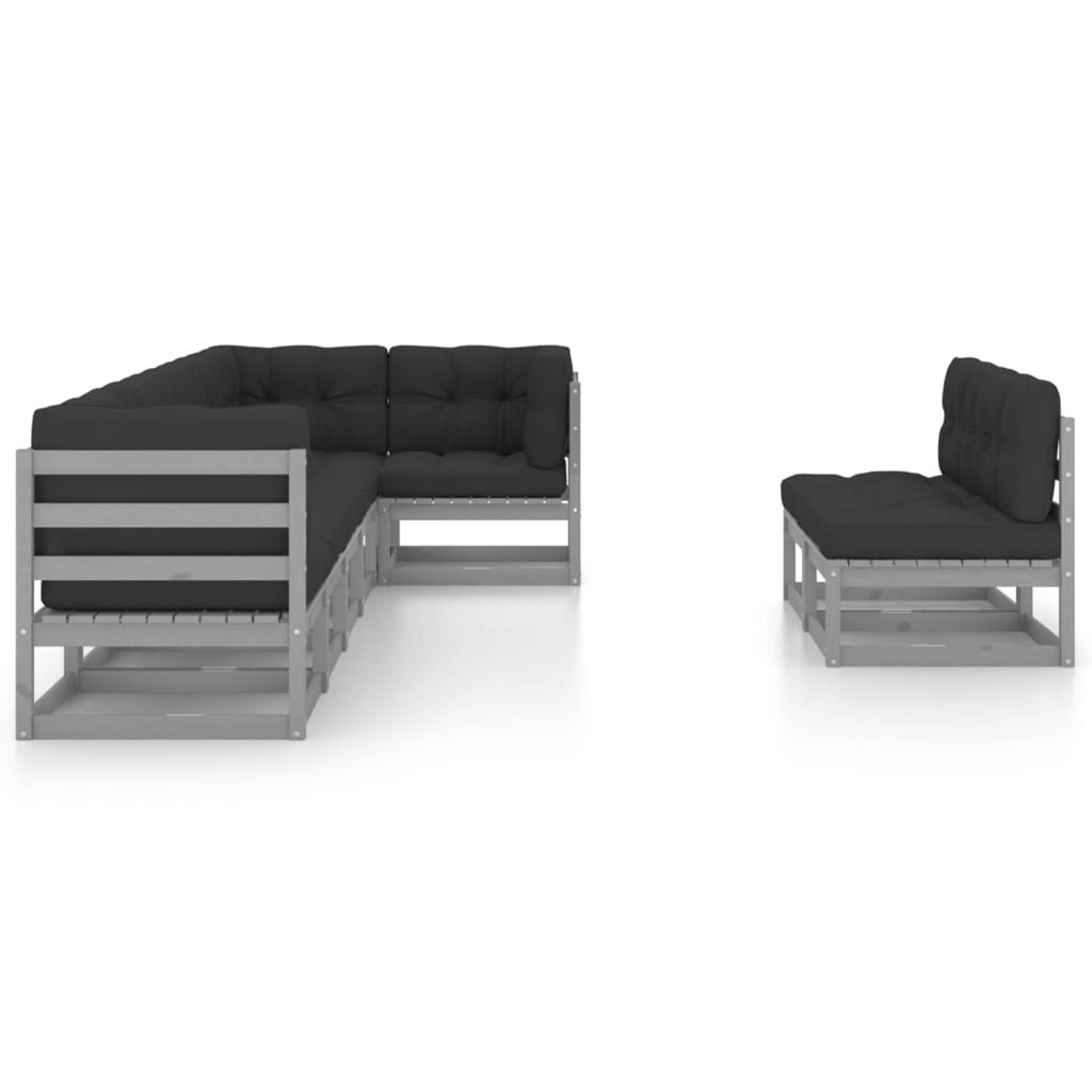 

vidaXL 8-delige Loungeset met kussens massief grenenhout