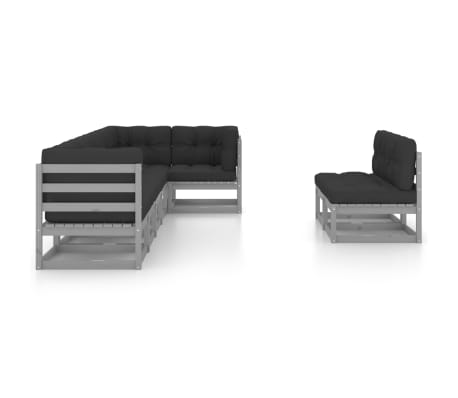 vidaXL 8-tlg. Garten-Lounge-Set mit Kissen Massivholz Kiefer